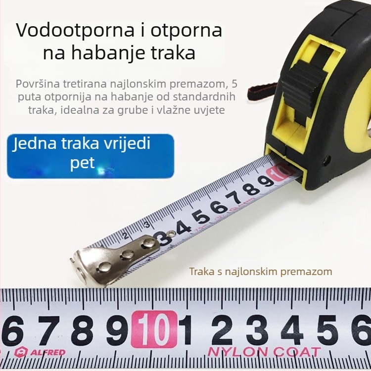 Metalna mjeračka traka s prilagođenim logom, magnet, mat završetak, debeli gumeni premaz, Luban dizajn