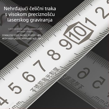 Laser-gravirana mjerenja traka od nehrđajućeg čelika, vodootporna, otporna na koroziju, visoka preciznost, otporna na habanje za gradilište i kućnu upotrebu