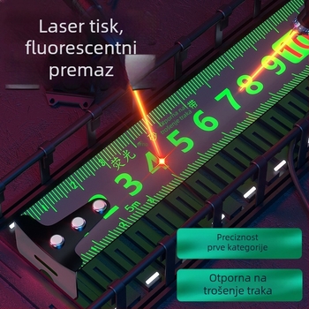 Randy čelična mjeračka traka s fluorescencijskim trakom, inčni jedini