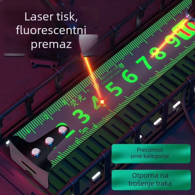 Randy čelična mjeračka traka s fluorescencijskim trakom, inčni jedini
