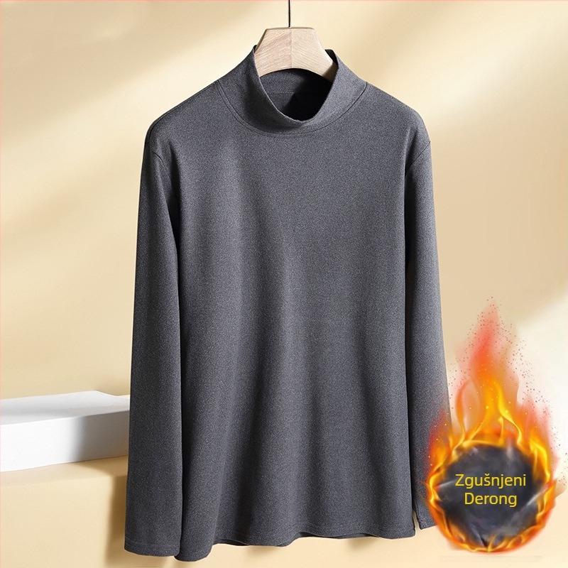 Termalni top s baršunom, visokim ovratnikom, unisex, dugi rukavi, poliester 95–100%