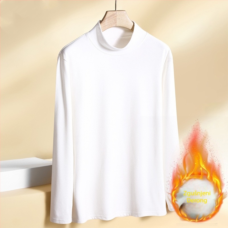 Termalni top s baršunom, visokim ovratnikom, unisex, dugi rukavi, poliester 95–100%
