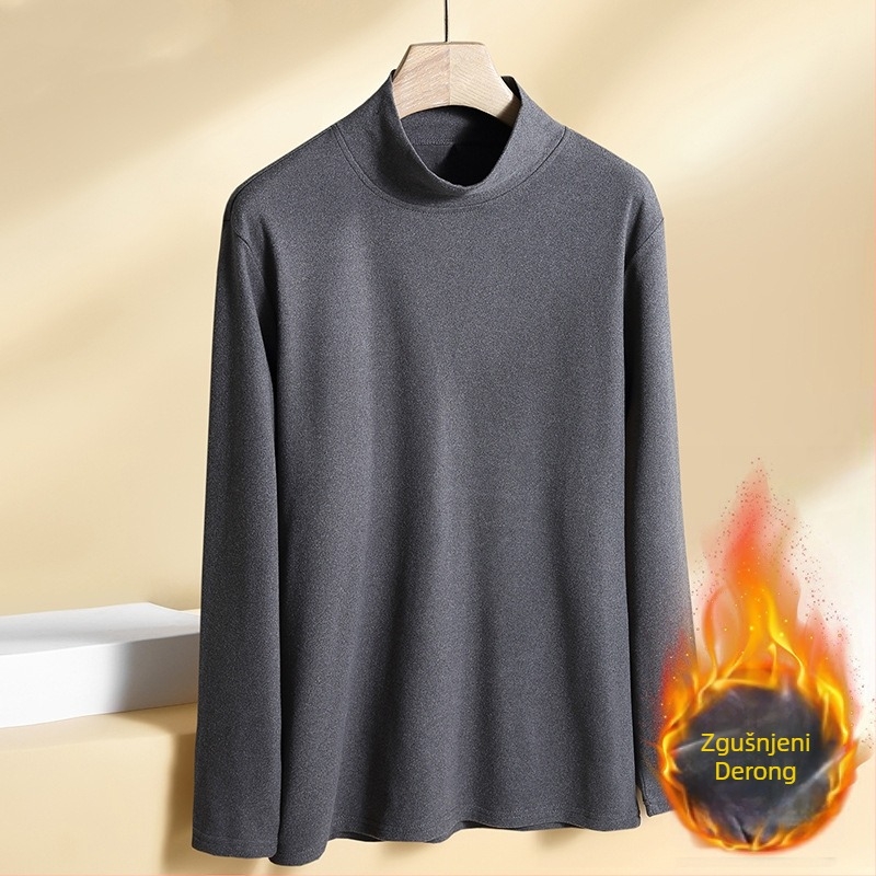 Termalni top s baršunom, visokim ovratnikom, unisex, dugi rukavi, poliester 95–100%