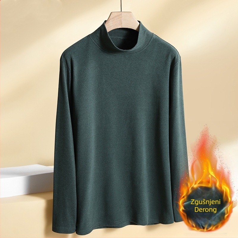 Termalni top s baršunom, visokim ovratnikom, unisex, dugi rukavi, poliester 95–100%