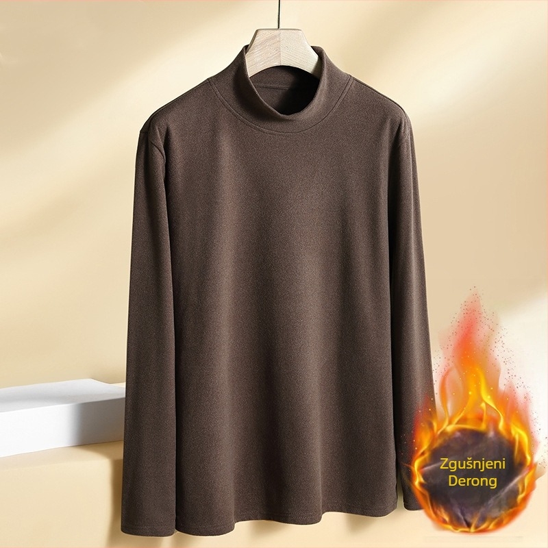 Termalni top s baršunom, visokim ovratnikom, unisex, dugi rukavi, poliester 95–100%