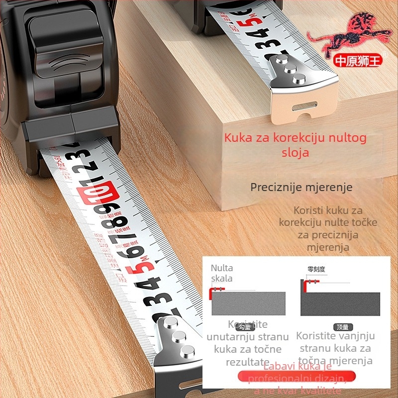 Mjerenička traka s kutijastim kućištem, otporna na padove, visoka preciznost, otporna na habanje, raspon mjerenja 0-3m/0-5m/0-7.5m/0-10m