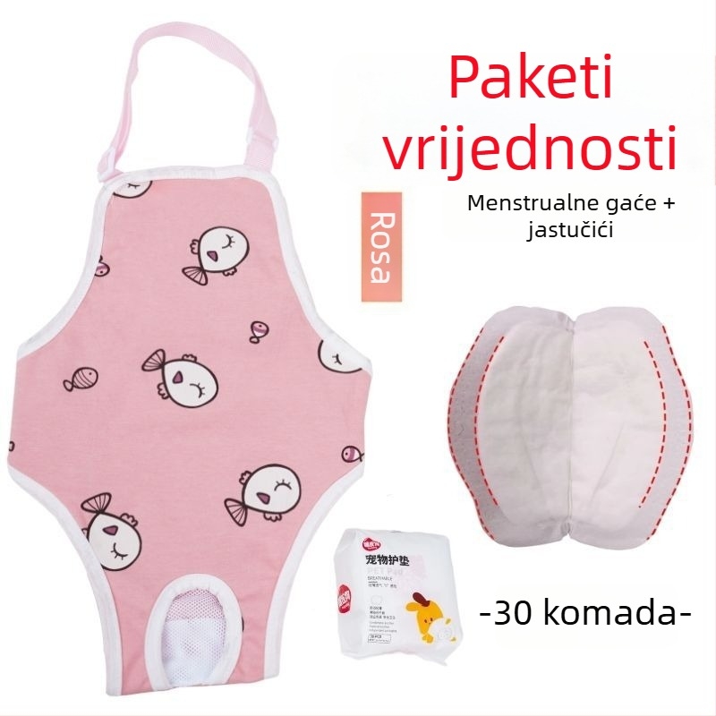 Fiziološke hlačice za žene pse - svilen vanjski sloj, podstava od zecje dlake, srednji pojas, fiziološka funkcija