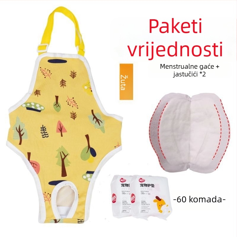 Fiziološke hlačice za žene pse - svilen vanjski sloj, podstava od zecje dlake, srednji pojas, fiziološka funkcija