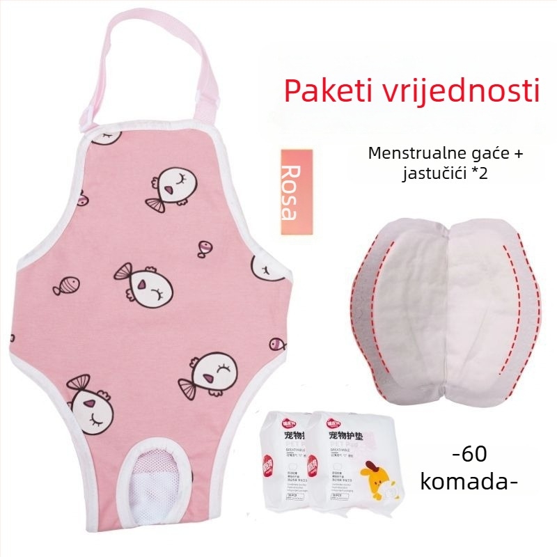 Fiziološke hlačice za žene pse - svilen vanjski sloj, podstava od zecje dlake, srednji pojas, fiziološka funkcija