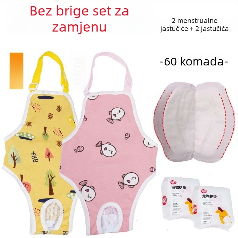 Fiziološke hlačice za žene pse - svilen vanjski sloj, podstava od zecje dlake, srednji pojas, fiziološka funkcija