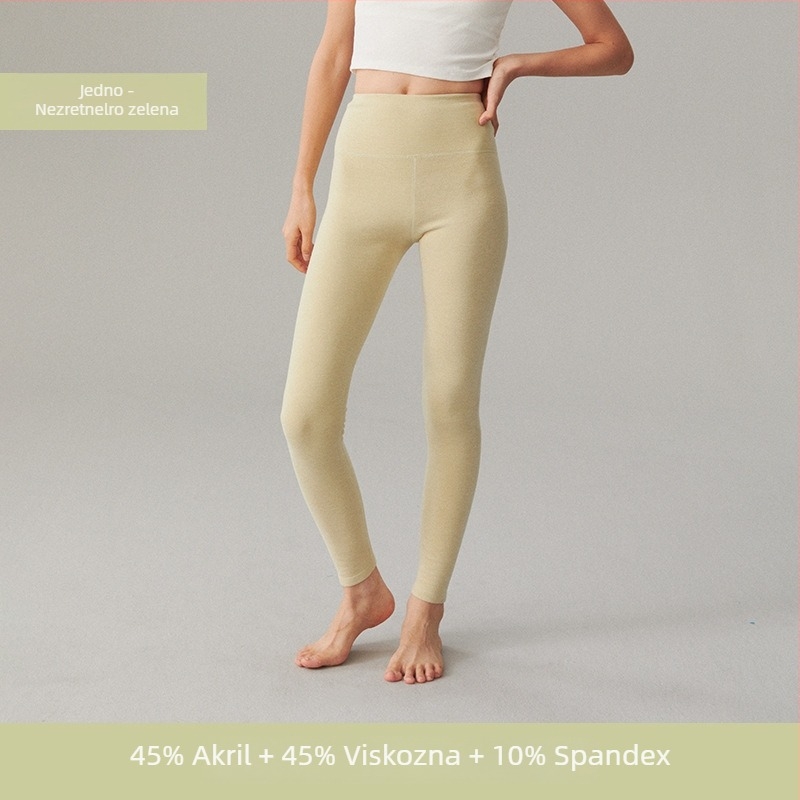 Ženske akrilne termalne hlače za bazni sloj s fleec podstavom, iznimno debeli, dvostrano četkano unutrašnjost, visoki struk, antibakterijski