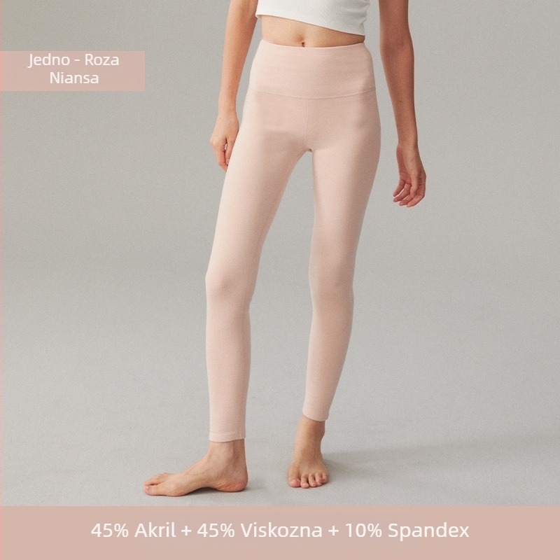 Ženske akrilne termalne hlače za bazni sloj s fleec podstavom, iznimno debeli, dvostrano četkano unutrašnjost, visoki struk, antibakterijski