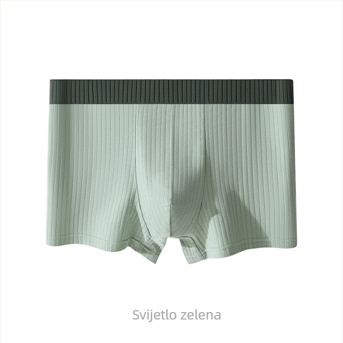 Muške bokserice od čistog pamuka, prozračne, srednji struk, jednobojne, podstava prepona od viskoze