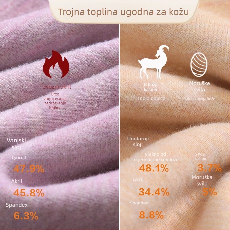 Termalni komplet donjeg rublja za muškarce i žene, s dugim rukavima i dugim hlačama, bez šavova, zimi