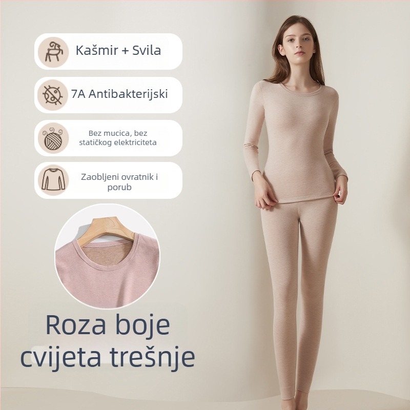 Termalni komplet donjeg rublja za muškarce i žene, s dugim rukavima i dugim hlačama, bez šavova, zimi