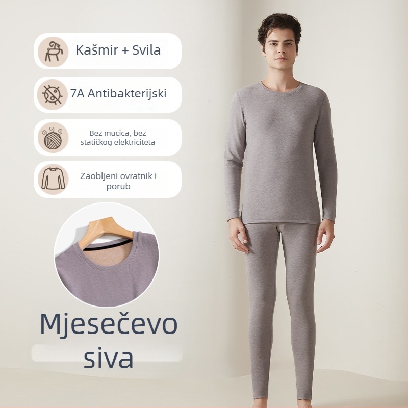 Termalni komplet donjeg rublja za muškarce i žene, s dugim rukavima i dugim hlačama, bez šavova, zimi