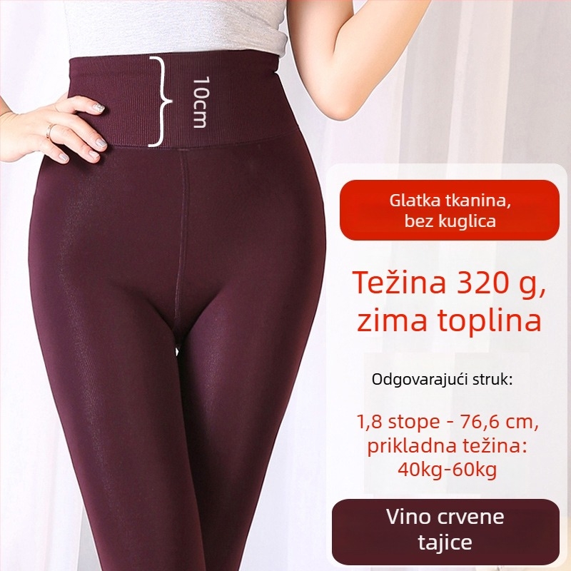 Ženske termo tajice s fleec podstavom, visokim strukom, uskim krojem, debelim materijalom, visokom elastičnošću