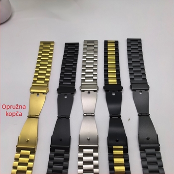 Nerđajući čelični remen za sat s dizajnom od tri perlice, kompatibilan s Apple Watch S10 i Huawei GT5, širina 20/22 mm