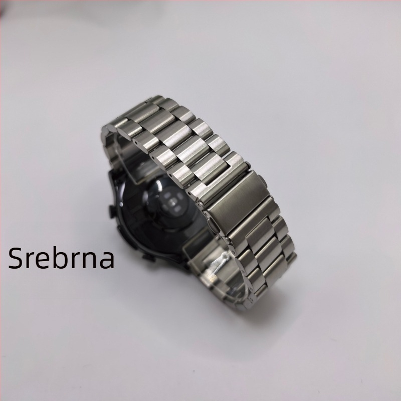 Nerđajući čelični remen za sat s dizajnom od tri perlice, kompatibilan s Apple Watch S10 i Huawei GT5, širina 20/22 mm