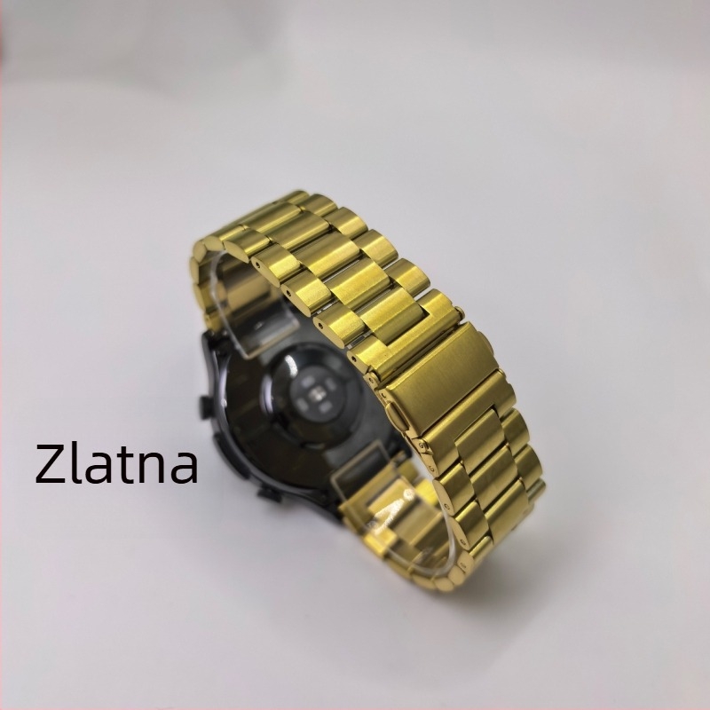 Nerđajući čelični remen za sat s dizajnom od tri perlice, kompatibilan s Apple Watch S10 i Huawei GT5, širina 20/22 mm