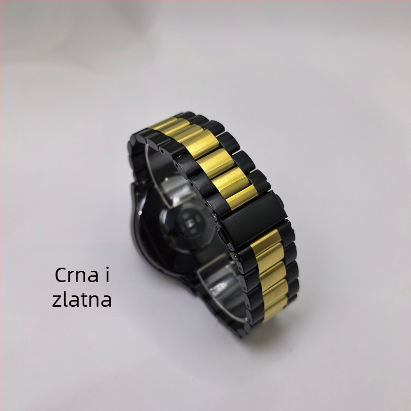 Nerđajući čelični remen za sat s dizajnom od tri perlice, kompatibilan s Apple Watch S10 i Huawei GT5, širina 20/22 mm