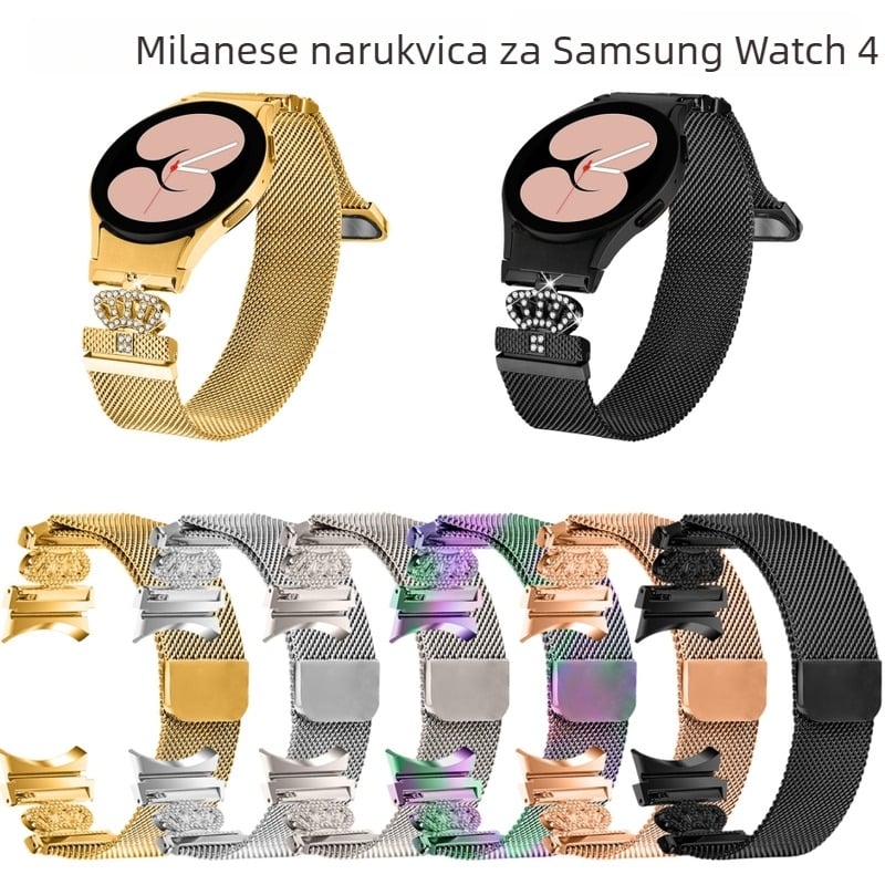 Metal Milanese magnetska narukvica za pametni sat Samsung Watch4/5/6/7 – 20 mm spojka, 40 g, magnetska kopča; kompatibilno sa Samsung, Huawei, Xiaomi