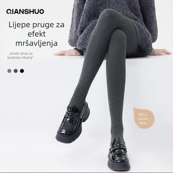 Pamukaste leggice s fleis podstavom, visokim strukom, duljina 3/4, debele i tople
