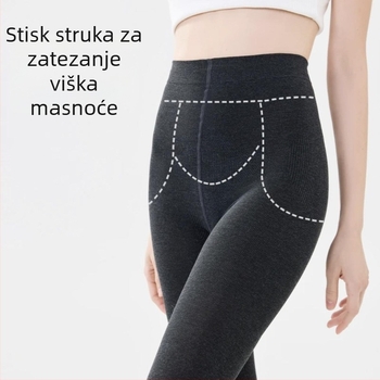 Pamukaste leggice s fleis podstavom, visokim strukom, duljina 3/4, debele i tople