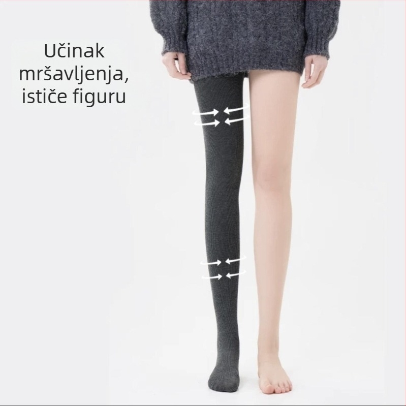 Pamukaste leggice s fleis podstavom, visokim strukom, duljina 3/4, debele i tople