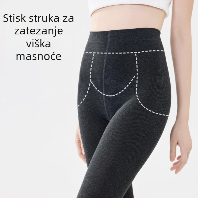Pamukaste leggice s fleis podstavom, visokim strukom, duljina 3/4, debele i tople