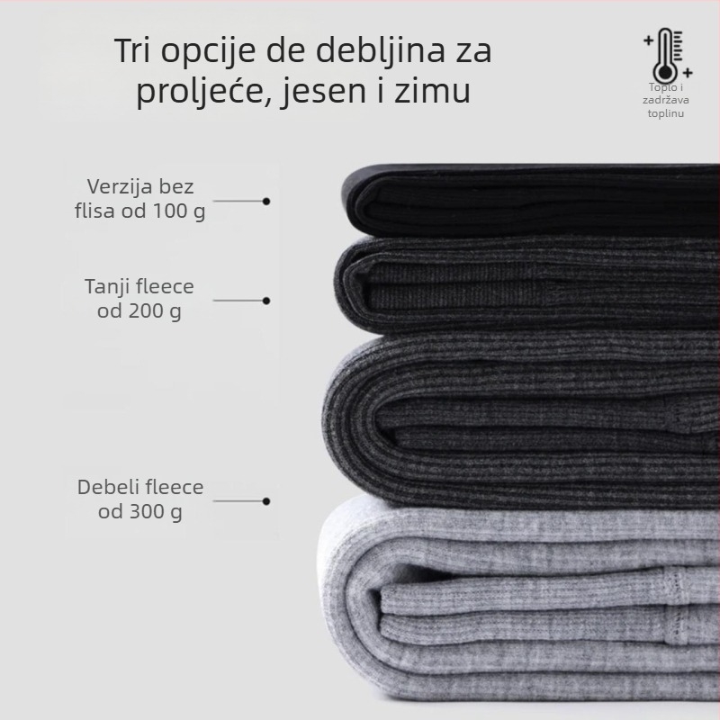 Pamukaste leggice s fleis podstavom, visokim strukom, duljina 3/4, debele i tople