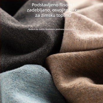 Muški termalni komplet od kašmira i svile, s flecom i pojačanim osnovnim slojem, gornji dio i hlače za jesen-zimu 2025