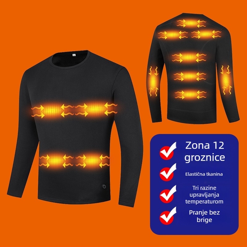 Unisex termalni donji rublji komplet: 95–100% pamuk, fleece podstava, debljina 251–300 g/m², dvostruki sloj, dugi rukavi gornji dio i hlače, okrugli ovratnik