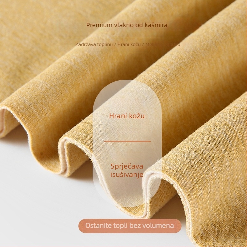 Ženski termalni set za osnovni sloj tijela — polukragnula vrat, bezšivne, debeli Shu velvet pamuk, 90–95% poliester, dugi rukavi i hlače
