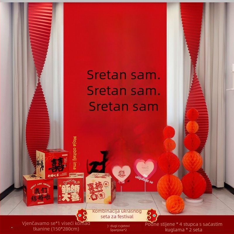 Vjenčani viseći platneni banner za dekoriranje sobe, materijal platno, marka Win xin, pakiranje Opp bag, za vjenčanje