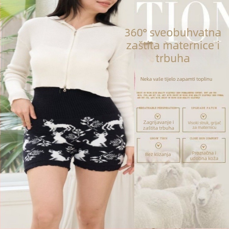 Ženske flis-legice Island Velvet, visokim strukom, dvostruki sloj, tople za jesen-zimu, zaštita struka i trbuha