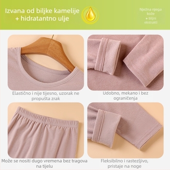 Termalni komplet s Derong tkaninom, ribirana tekstura, gornji i donji dio, okrugli vrat; 95% poliester, 5% spandeks; 210 g/m2; jednoslojni; anti-piling; umjerena toplina.