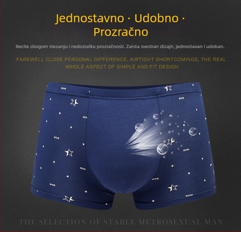 4 komada muških modal bokserica, s srednjim strukom, prozračne, velike veličine, sportsko donje rublje