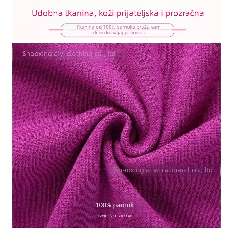 Ženski termalni komplet od 100% pamuka, debeli materijal 201–250 g/m², okrugli izrez, dugi rukavi, bez šavova