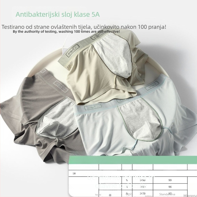 Muške bokserice od Lensing modalnog platna, s podstavom od 100% pamuka, prozračne, antibakterijske, srednji struk, uzorak u boji i tekstu