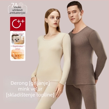 Unisex termički komplet donjeg rublja – akril, fleece podstava, debljina 201–250 g/m2, dugi rukavi, okrugli izrez, dvostruki sloj
