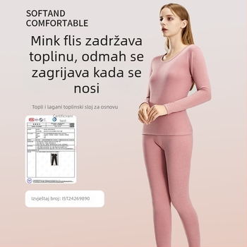 Unisex termički komplet donjeg rublja – akril, fleece podstava, debljina 201–250 g/m2, dugi rukavi, okrugli izrez, dvostruki sloj