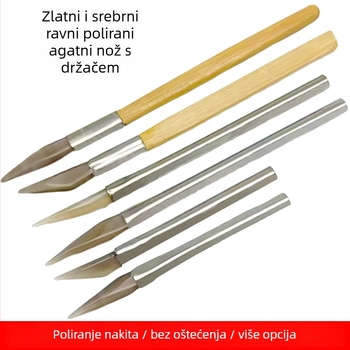 Alat za poliranje nakita s nožem s drškom od ahata i polirnim olovkom u obliku tikve za uklanjanje ogrebotina i popravak prstena i narukvice