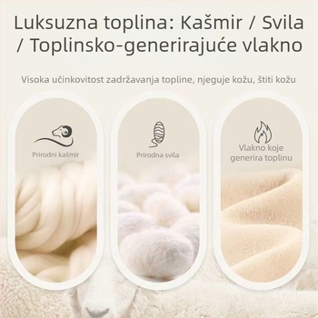 Ženski kašmirski termalni set — dvostruki sloj gornjih i hlača, ultra tanak 40 g/m², okrugli izrez, dugi rukavi, anti-piling