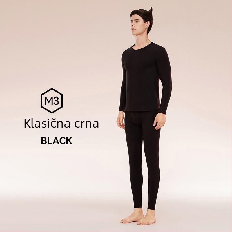 Komplet toplinskog donjeg za par iz kašmira, vune i svile, bez šavova, gornji dijelovi za jesen/zimu