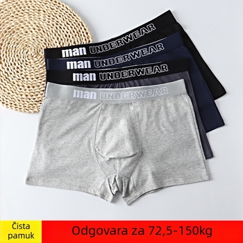 Muške bokserice od pamuka, prozračne, srednji pojas, jednobojne, 95–100% pamuk