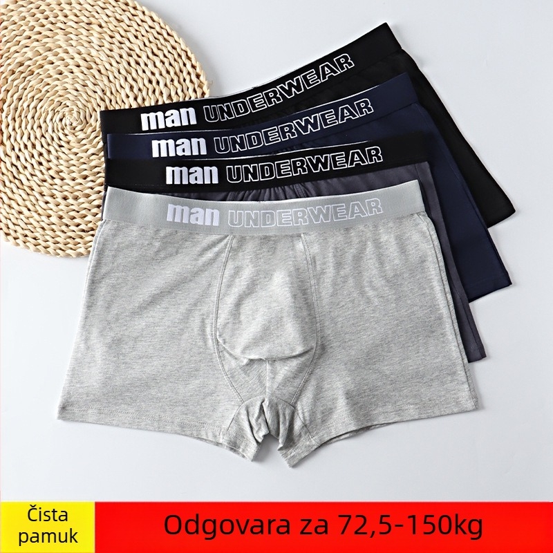 Muške bokserice od pamuka, prozračne, srednji pojas, jednobojne, 95–100% pamuk