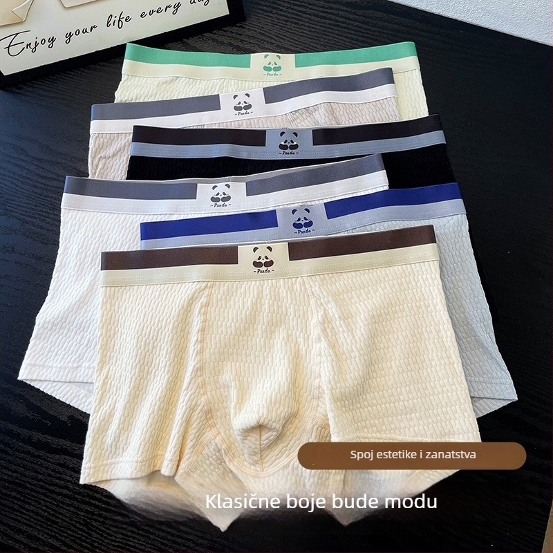 3-pack muških bokserica od pamuka, prozračnih, antibakterijskih, srednje visine struka