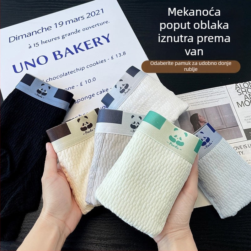 3-pack muških bokserica od pamuka, prozračnih, antibakterijskih, srednje visine struka