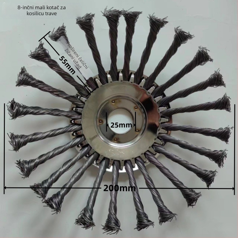 Glava za kosilicu s čeličnim žicom – uklanja korov, mahov i hrđu; Dajia wang